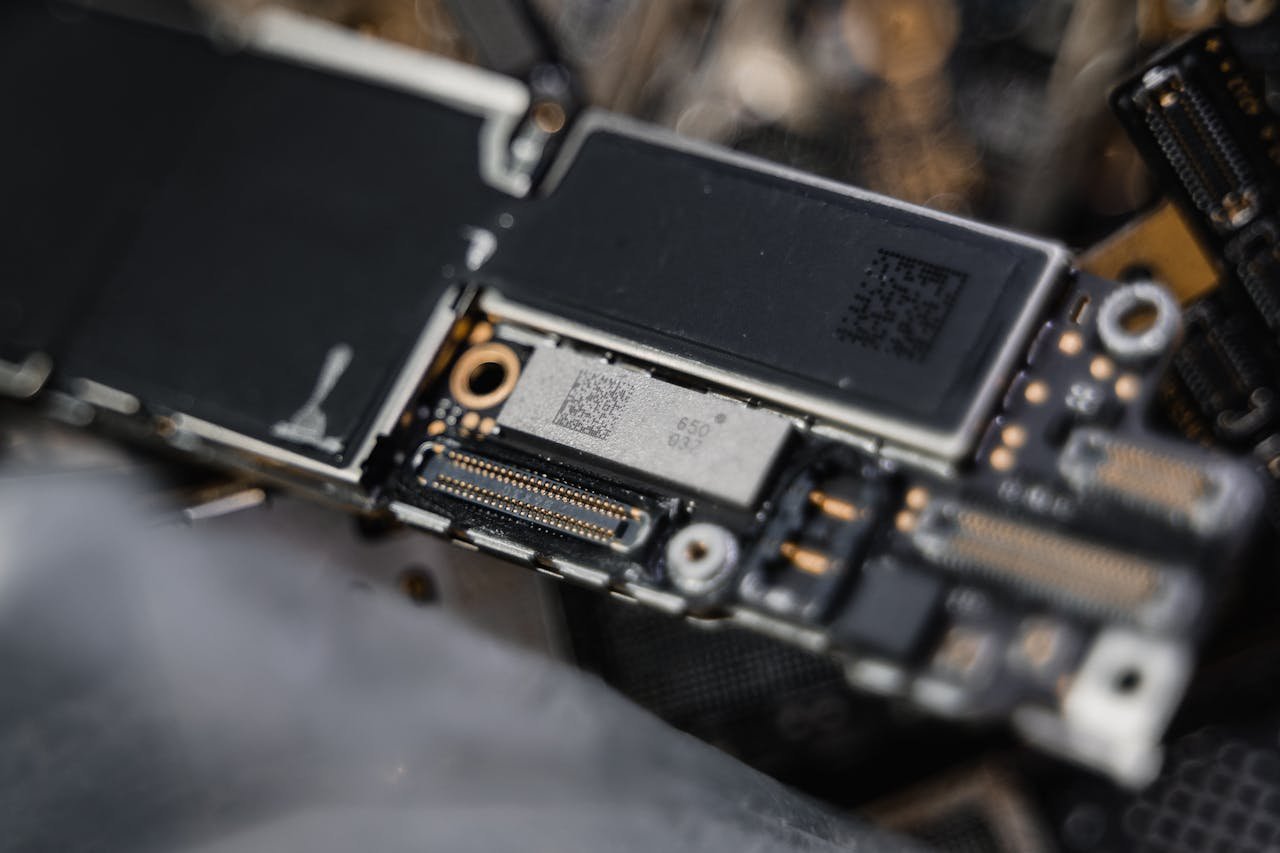 Detailed view of a circuit board showcasing intricate electronic components.